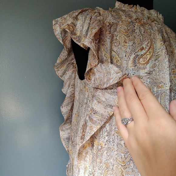 *NWT* Joie Paisley High Neck Blouse - Picture 6 of 7